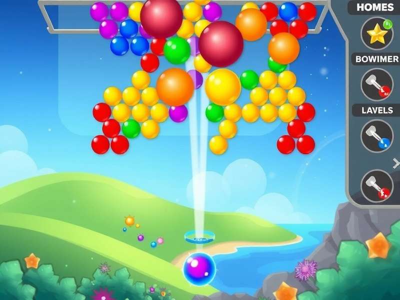 Bubble Shooter Relaxing Level 528 gameplay screenshot showing colorful bubble arrangement