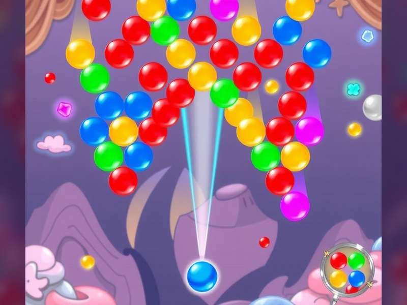 Double Bubble game with colourful bubbles and glowing effects