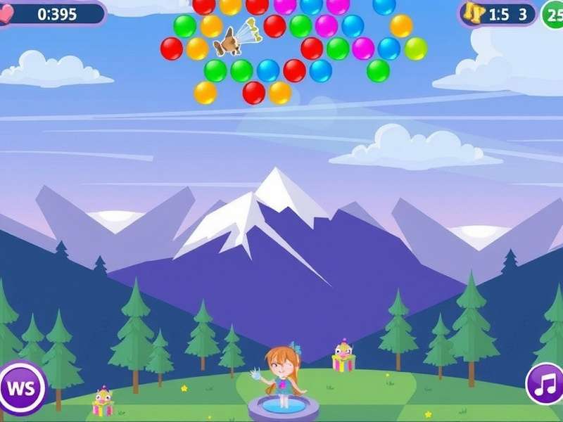 Bubble Bubble gameplay with colorful bubbles bursting across a vibrant Indian-themed background